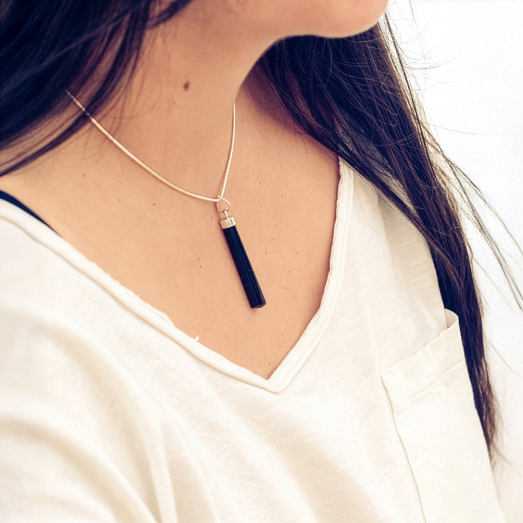 Tourmaline, black (schorl) polished tip | 3-4 cm