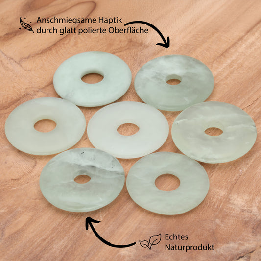 China Jade Donut Pendant | 30 mm Pendant + Cotton Cord