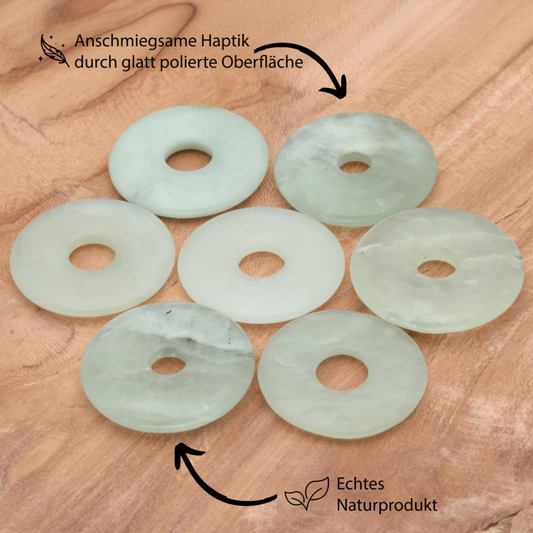 China Jade Donut Pendant | 30 mm Pendant + Cotton Cord