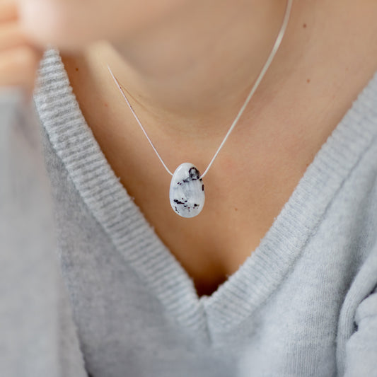 Rainbow Moonstone Drop Pendant