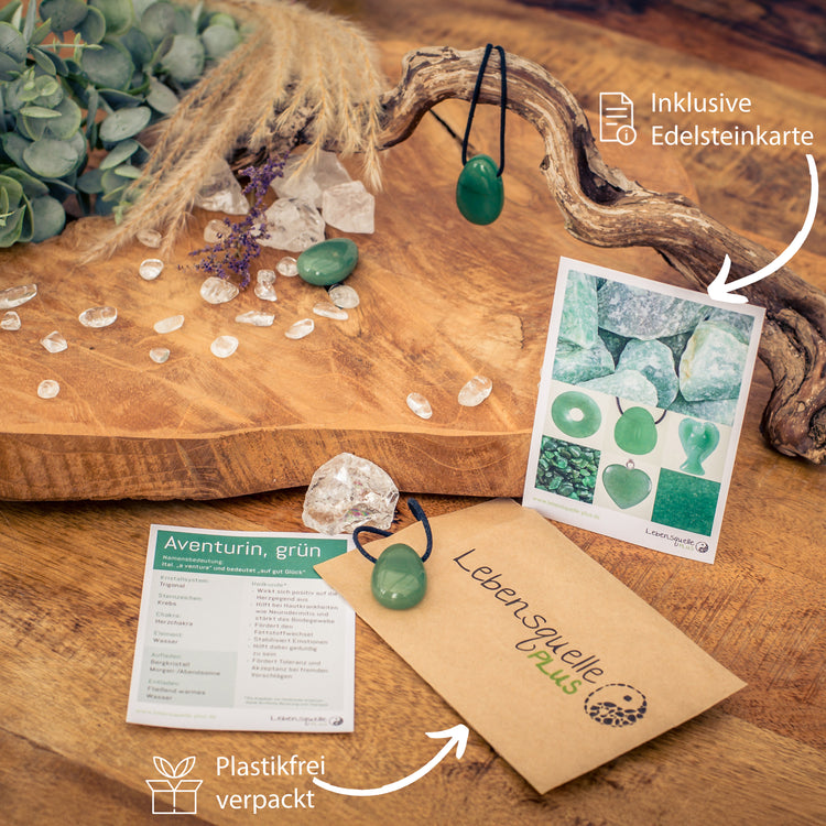 Aventurin, grün Tropfenanhänger