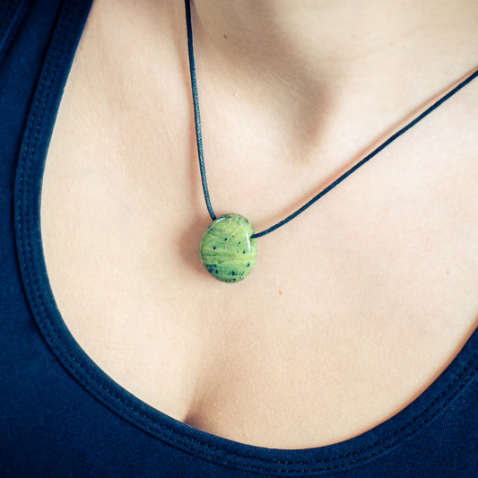 Jade (nephrite) drop pendant