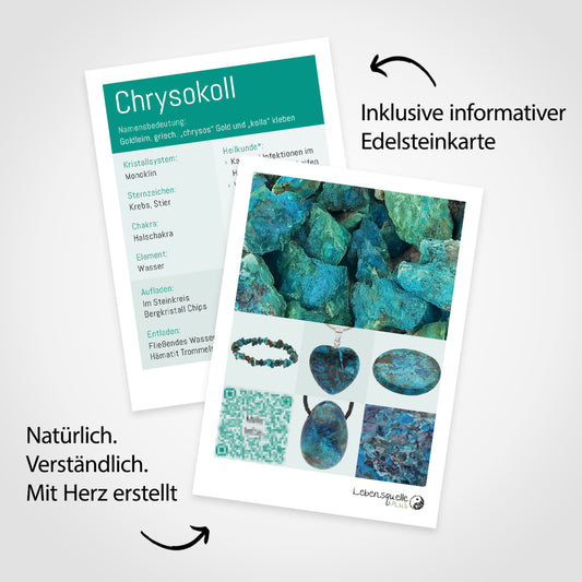 Chrysokoll Donut | 30 mm Anhänger + Baumwollband