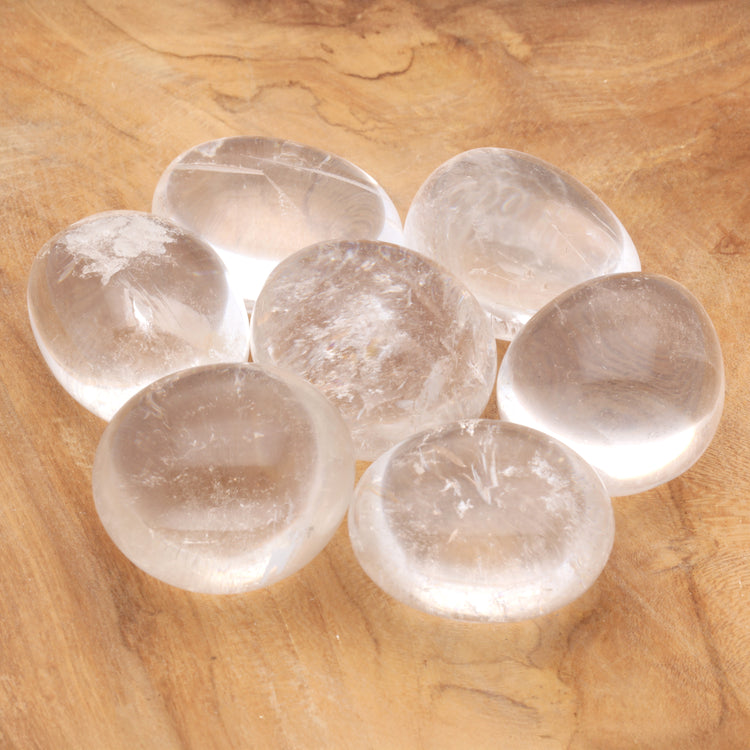 Rock crystal tumbled stone