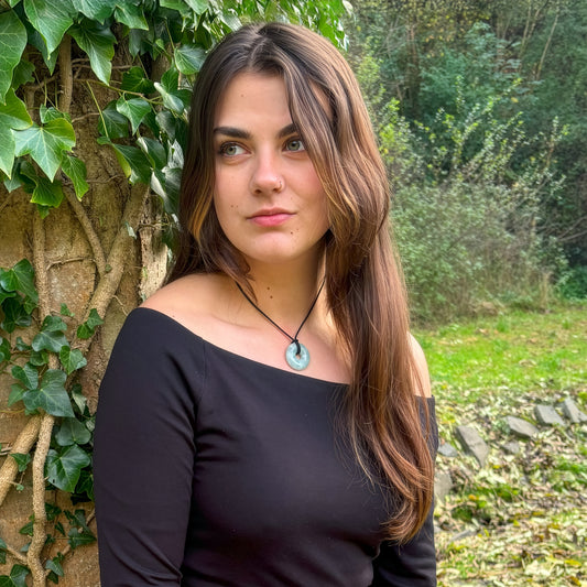 Aquamarine Donut | 30 mm pendant + cotton cord