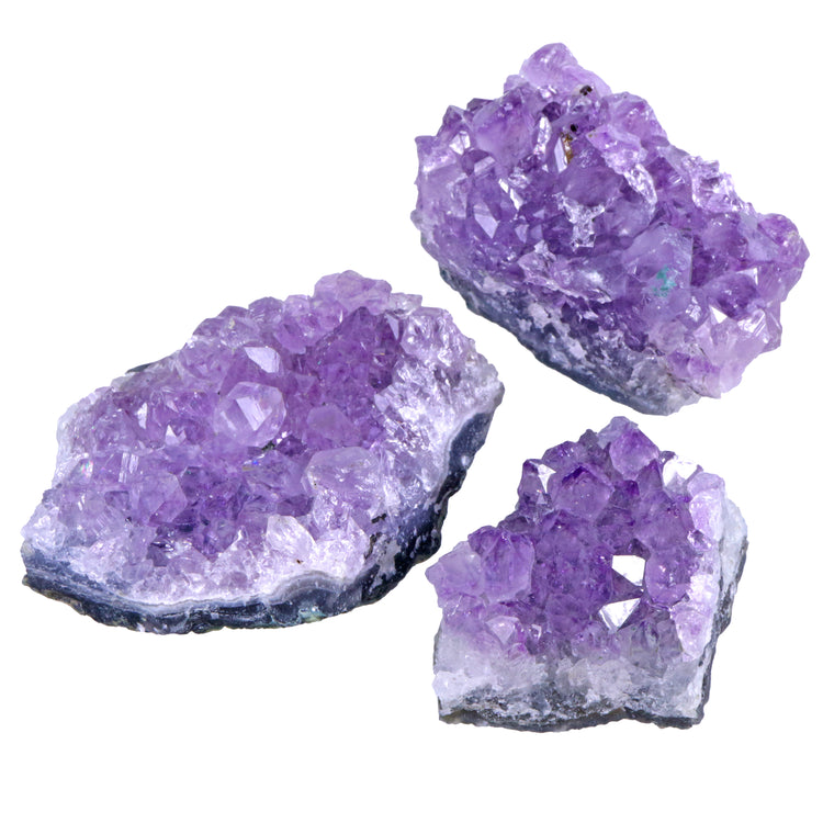 Amethyst crystals | 100% natural geode pieces | Set of 3