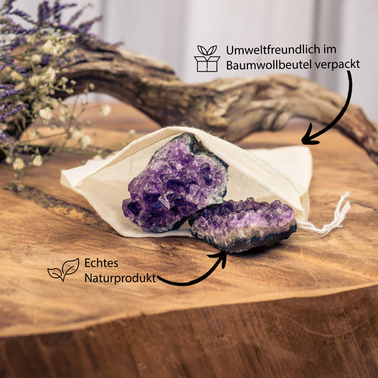 Amethyst crystals | 100% natural geode pieces | Set of 3