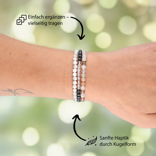 Magnesit Mini-Kugelarmband | 4 mm