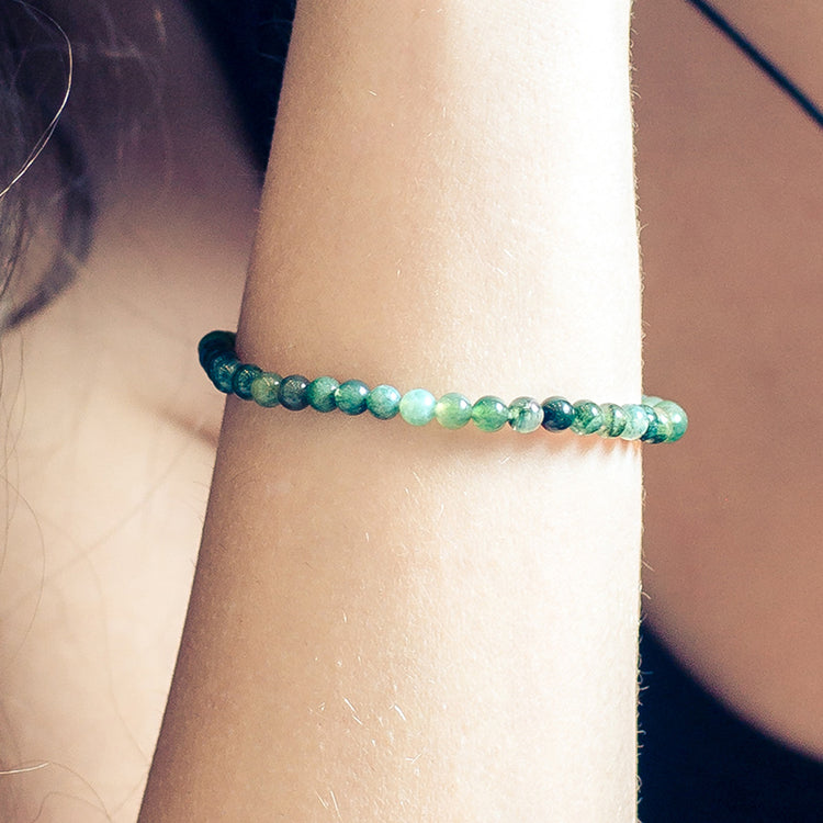 Moosachat Mini-Kugelarmband | 4 mm