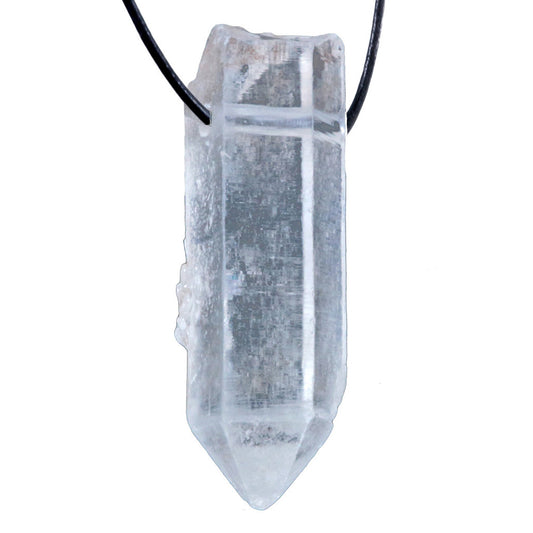 Rock crystal point rough stone pendant