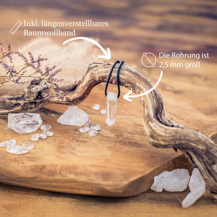 Rock crystal point rough stone pendant