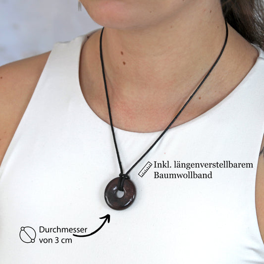 Garnet Donut | 30 mm pendant + cotton cord