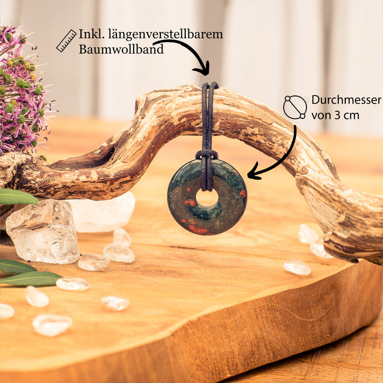 Heliotrope Donut Pendant | 30 mm Pendant + Cotton Cord