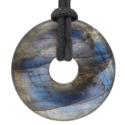 Labradorite Donut Pendant | 30 mm Pendant