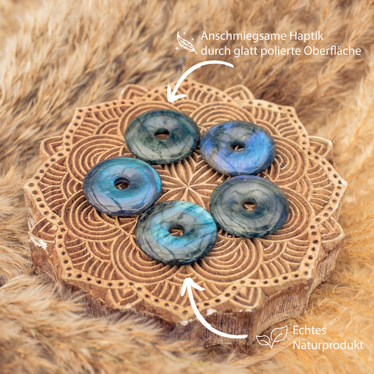 Labradorite Donut | 30mm pendant