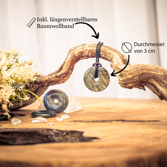 Labradorite Donut | 30mm pendant