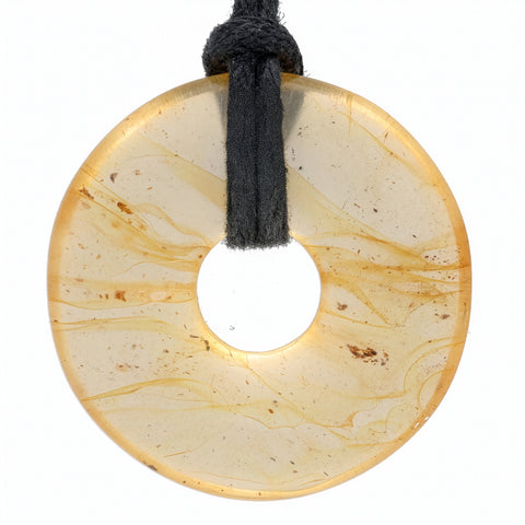 Amber Donut Pendant | 30 mm Pendant + Cotton Cord