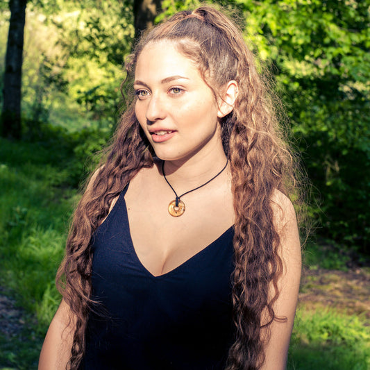 Bernstein Donut | 30 mm Anhänger + Baumwollband