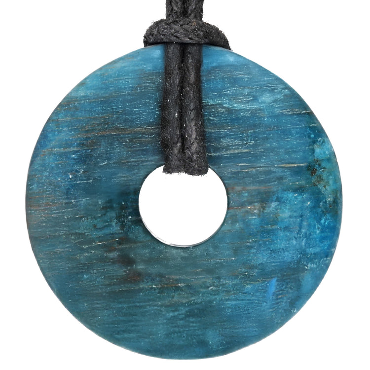 Apatite Donut Pendant | 30 mm Pendant + Cotton Cord