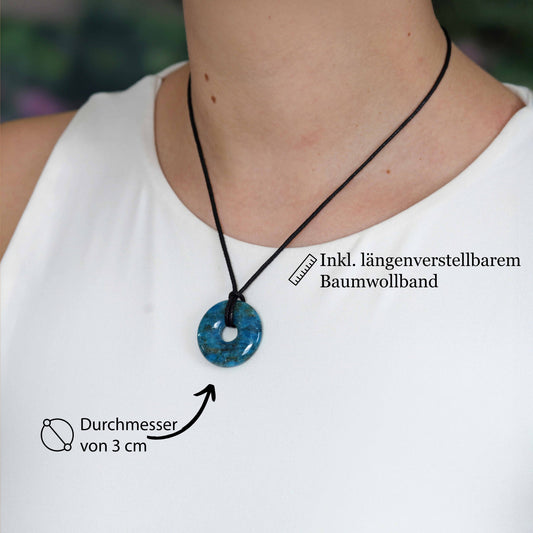 Apatite Donut | 30 mm Pendant + Cotton Cord