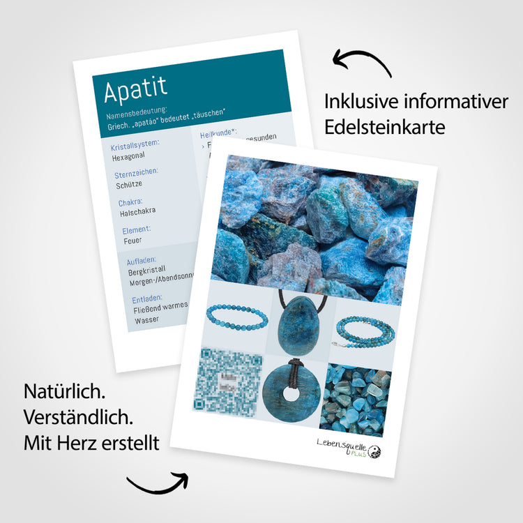 Apatite Donut Pendant | 30 mm Pendant + Cotton Cord