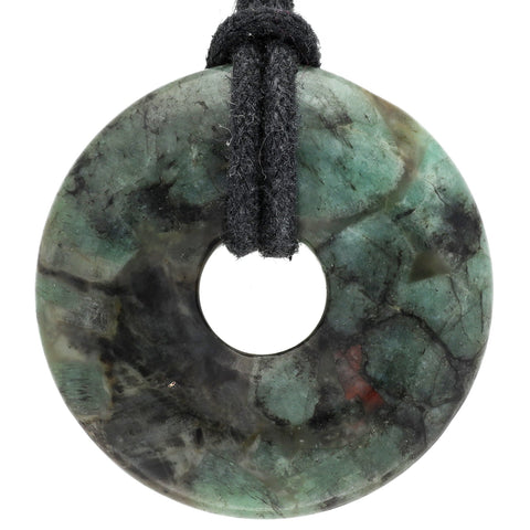Emerald Donut Pendant | 30 mm Pendant + Cotton Cord