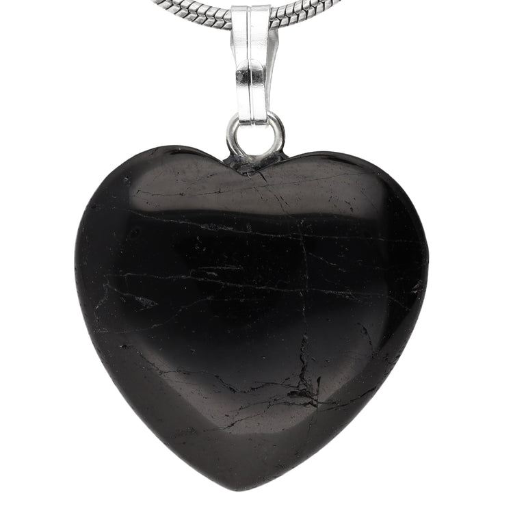 Tourmaline (Schörl) heart pendant | 2x2cm