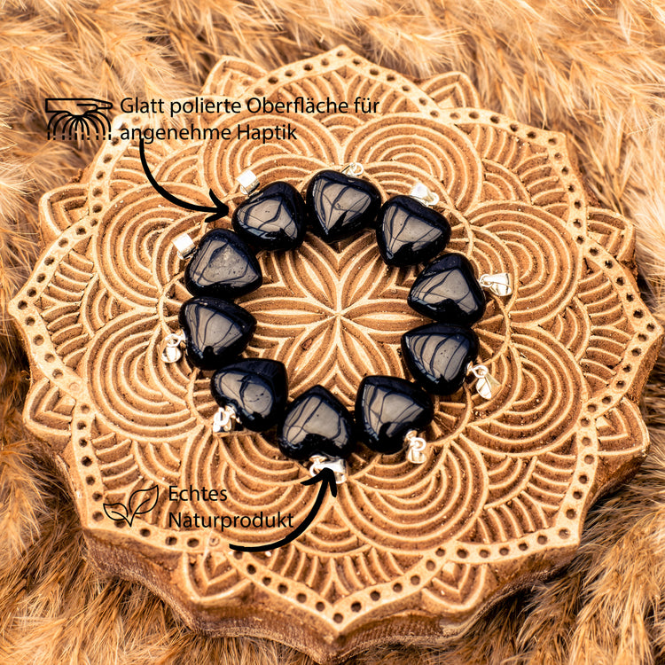 Tourmaline (Schörl) heart pendant | 2x2cm