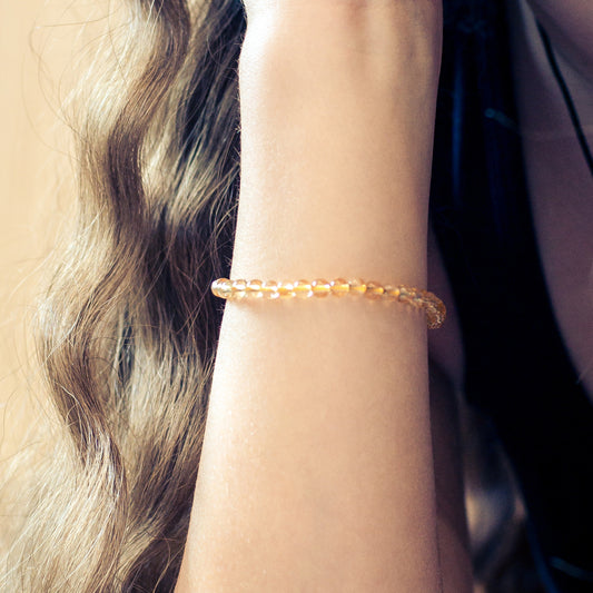 Citrine mini ball bracelet | 4 mm