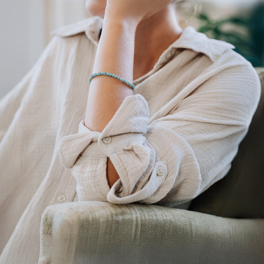 Larimar Mini-Kugelarmband | 4 mm