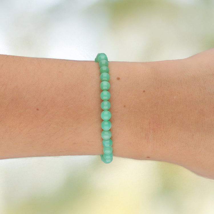 Chrysoprase mini ball bracelet | 4mm