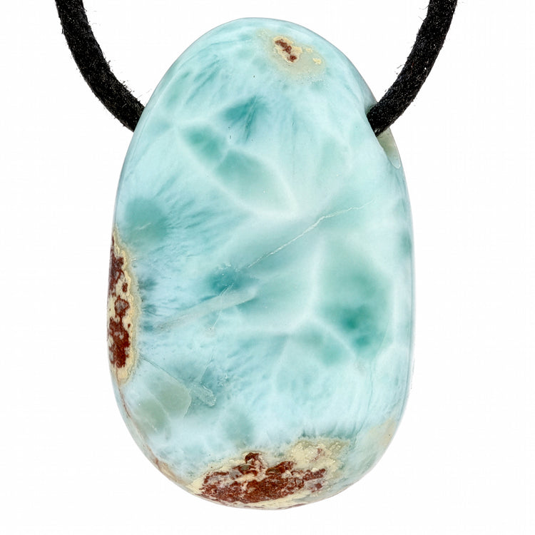 Larimar Tropfenanhänger mit Einschluss