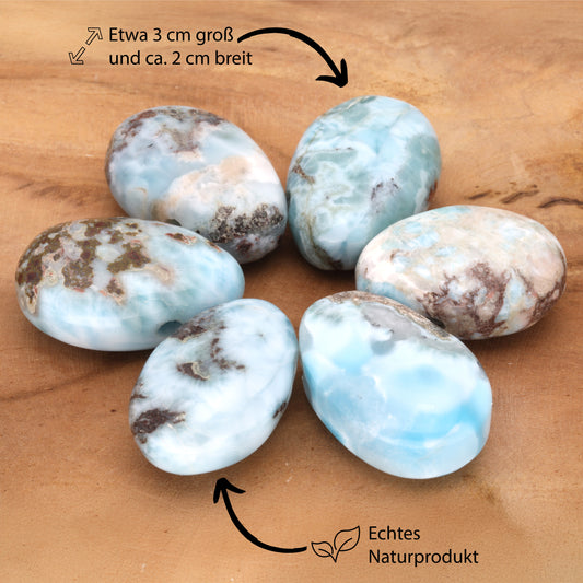 Larimar Tropfenanhänger mit Einschluss