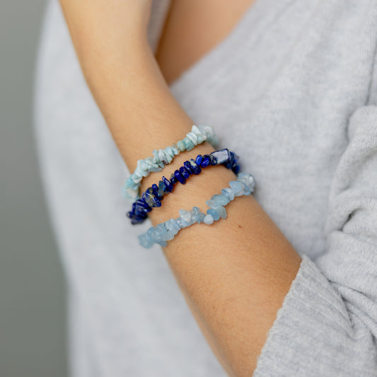 Larimar chip bracelet