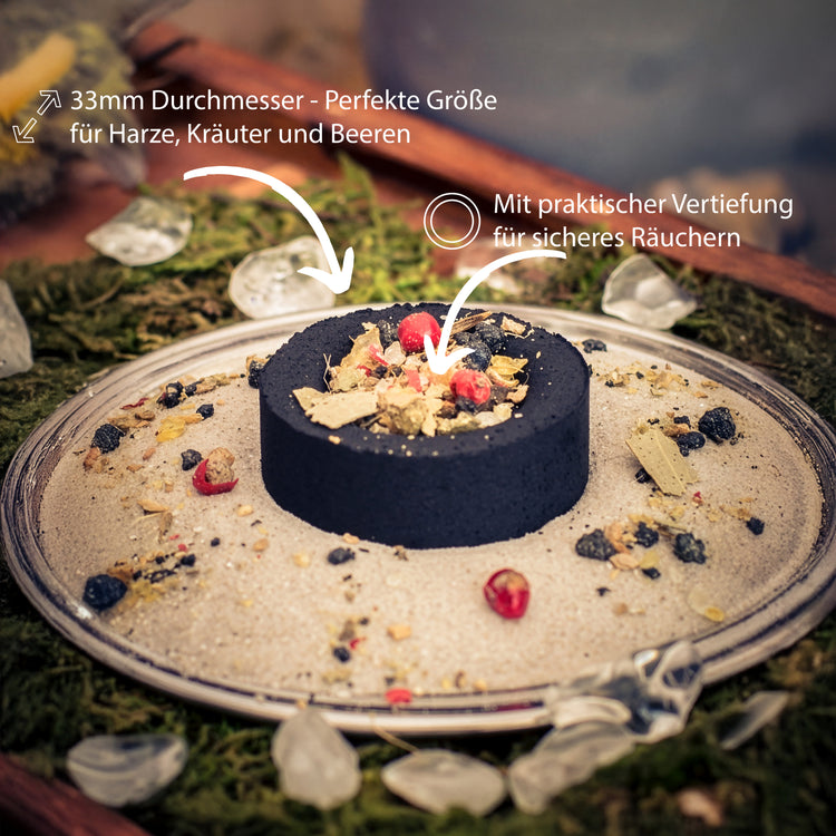 Selbstzündende Räucherkohle Ø 33 mm | 30 Stück - 3 Rollen