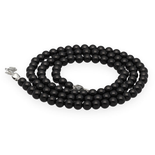 Onyx ball chain | Ø 4mm with 925 silver clasp | 45cm