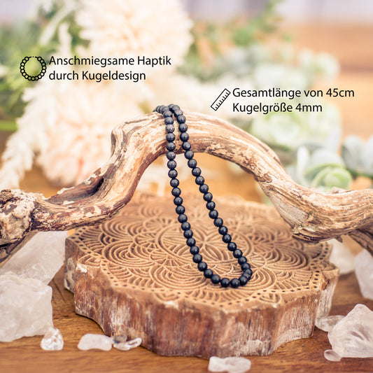 Shungite bead chain | Ø 4mm with 925 silver clasp | 45cm