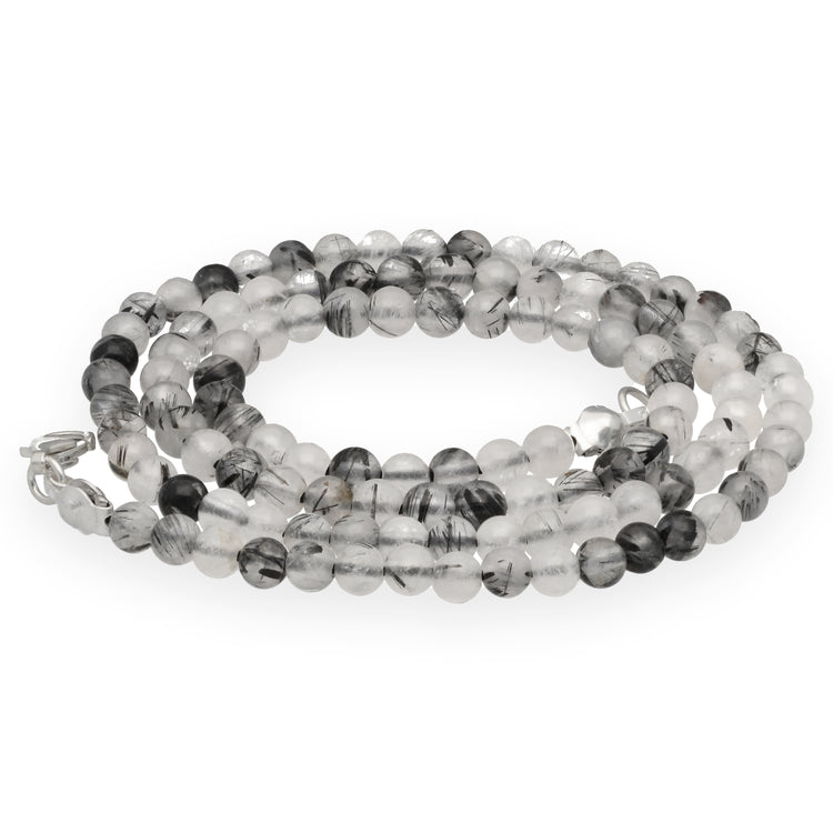 Tourmaline quartz ball chain | Ø 4mm with 925 silver clasp | 45cm