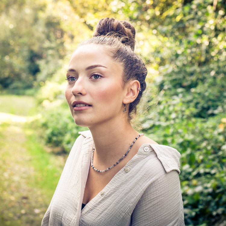 Tourmaline quartz ball chain | Ø 4mm with 925 silver clasp | 45cm