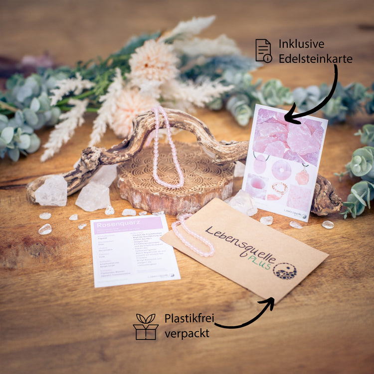 Rose quartz bead chain | Ø 4mm with 925 silver clasp | 45cm