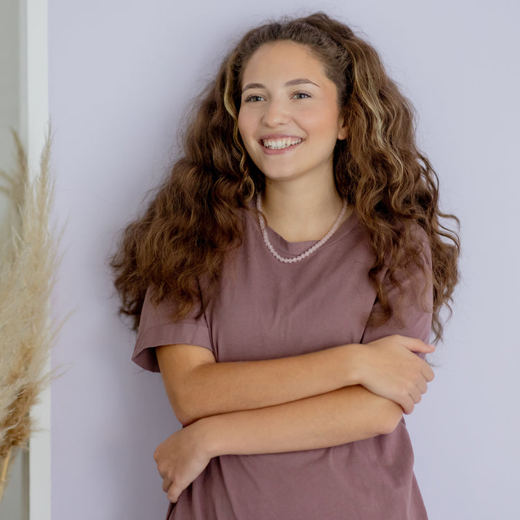 Rose quartz bead chain | Ø 4mm with 925 silver clasp | 45cm