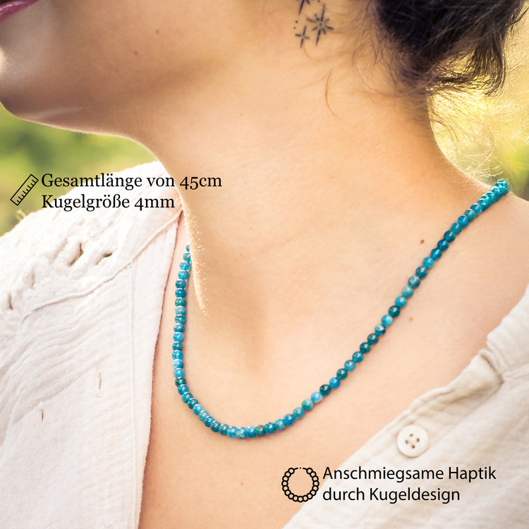 Apatite ball chain | Ø 4mm with 925 silver clasp | 45cm