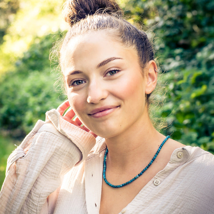 Apatite ball chain | Ø 4mm with 925 silver clasp | 45cm