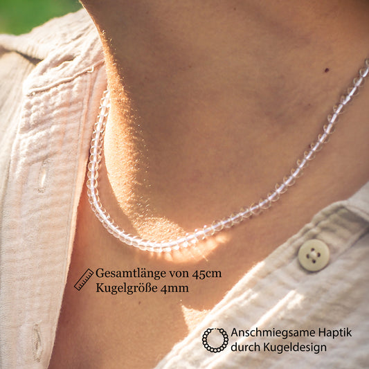 Rock crystal ball chain | Ø 4mm with 925 silver clasp | 45cm