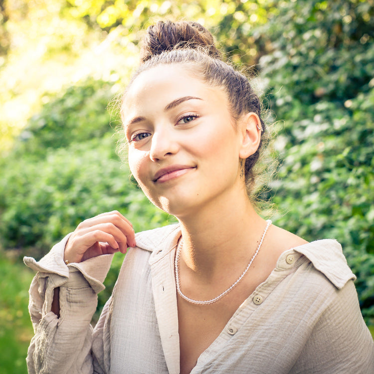 Rock crystal ball chain | Ø 4mm with 925 silver clasp | 45cm