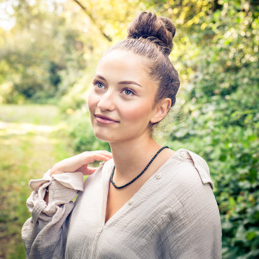 Heliotrope bead chain | Ø 4mm with 925 silver clasp | 45cm