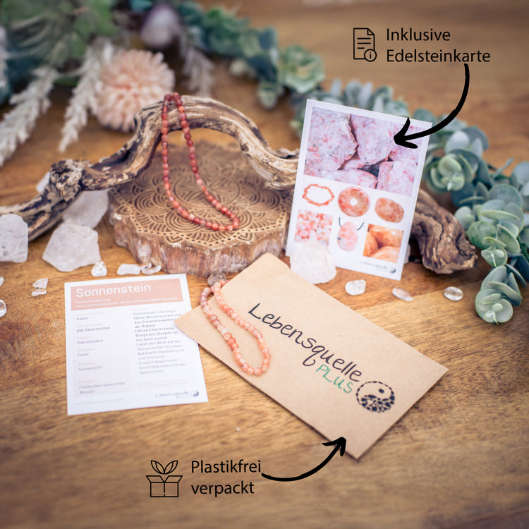 Sunstone ball chain | Ø 4mm with 925 silver clasp | 45cm