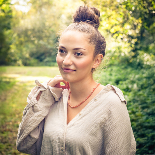 Sunstone ball chain | Ø 4mm with 925 silver clasp | 45cm