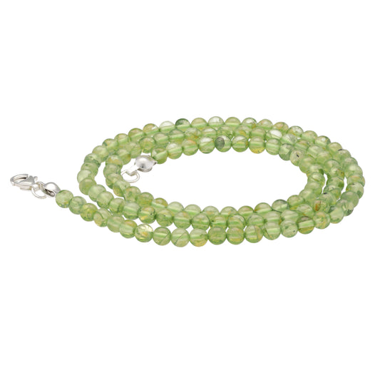 Peridot ball chain | Ø 4mm with 925 silver clasp | 45cm
