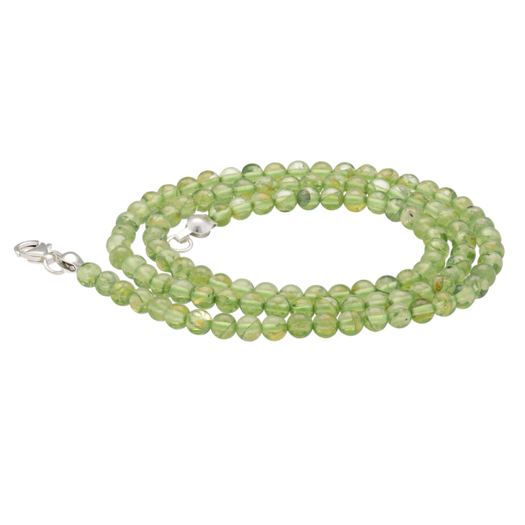Peridot ball chain | Ø 4mm with 925 silver clasp | 45cm